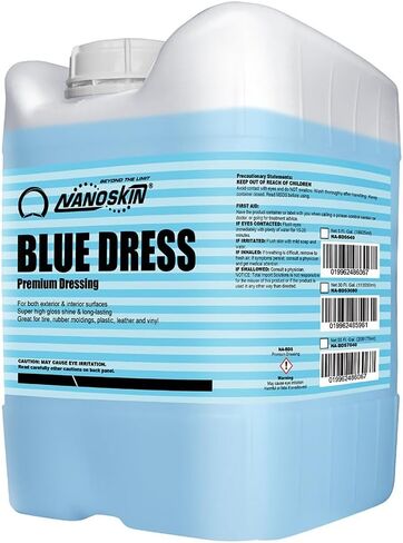Nanoskin BLUE DRESS Premium Dressing - Sprayable Interior & Exterior Dressing| Works on Tire, Vinyl, Rubber, Plastic & Trim | Safe for Cars, Trucks, Motorcycles, RVs, Light Blue, 128 Fl Oz (Pack of 1) in Saudi Arabia