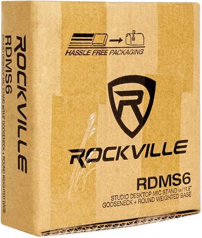 Rockville RDMS6 Studio Desktop Mic Stand w 11.8" Gooseneck+Round Weighted Base, Black in Saudi Arabia