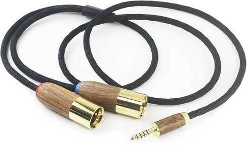 NewFantasia 4.4 مم ذكر متوازن إلى 2 XLR ذكر مزدوج XLR ذكر كابل محول الصوت 4.4 مم إلى 2 XLR كابل متوازن 6N OCC سلك نحاسي مطلي بالفضة غلاف خشب الجوز 1 متر/3.3أقدام/39 بوصة in Saudi Arabia