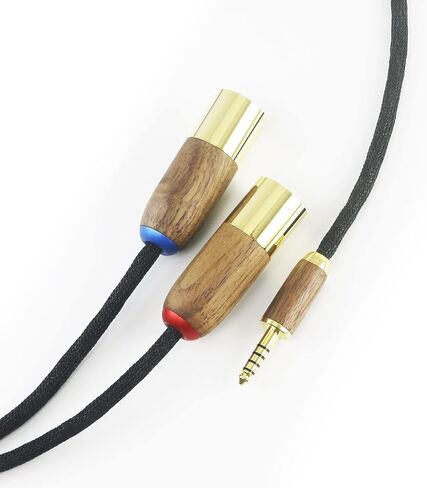 NewFantasia 4.4 مم ذكر متوازن إلى 2 XLR ذكر مزدوج XLR ذكر كابل محول الصوت 4.4 مم إلى 2 XLR كابل متوازن 6N OCC سلك نحاسي مطلي بالفضة غلاف خشب الجوز 1 متر/3.3أقدام/39 بوصة in Saudi Arabia