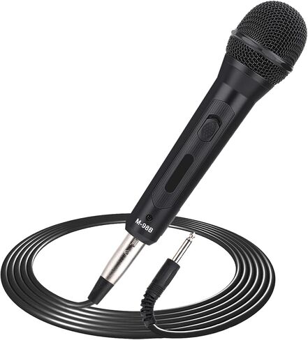 Vocal Microphone for Singing,Dynamic Handheld Wired Karaoke Mic w/ 16.4ft XLR to 1/4" Cable and ON/Off Switch,Cardioid Studio Microphone for Speakers/Mixers/Amp/Speech/Karaoke and Outdoors in Kuwait