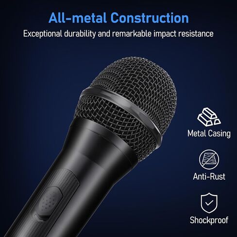 Vocal Microphone for Singing,Dynamic Handheld Wired Karaoke Mic w/ 16.4ft XLR to 1/4" Cable and ON/Off Switch,Cardioid Studio Microphone for Speakers/Mixers/Amp/Speech/Karaoke and Outdoors in Kuwait