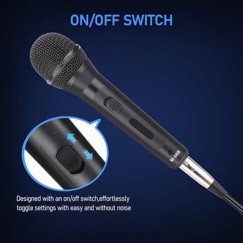 Vocal Microphone for Singing,Dynamic Handheld Wired Karaoke Mic w/ 16.4ft XLR to 1/4" Cable and ON/Off Switch,Cardioid Studio Microphone for Speakers/Mixers/Amp/Speech/Karaoke and Outdoors in Kuwait