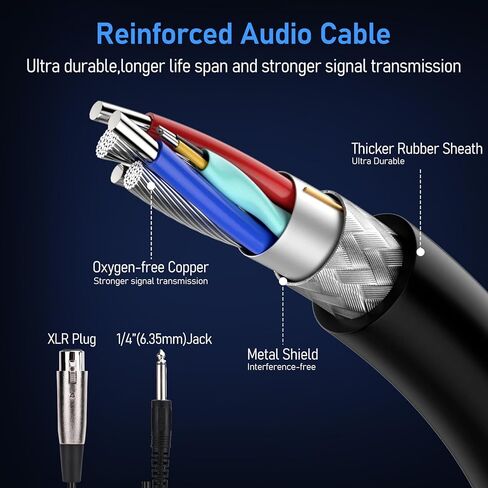 Vocal Microphone for Singing,Dynamic Handheld Wired Karaoke Mic w/ 16.4ft XLR to 1/4" Cable and ON/Off Switch,Cardioid Studio Microphone for Speakers/Mixers/Amp/Speech/Karaoke and Outdoors in Kuwait