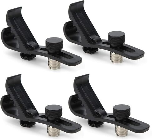 Drum Microphone Clip, 4pcs Adjustable Drum Microphone Clamps Shockproof Securing Clamp Mount Holder Drum Rim Mic Clips Musical Instrument Supplies in Saudi Arabia