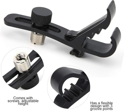 Drum Microphone Clip, 4pcs Adjustable Drum Microphone Clamps Shockproof Securing Clamp Mount Holder Drum Rim Mic Clips Musical Instrument Supplies in Saudi Arabia