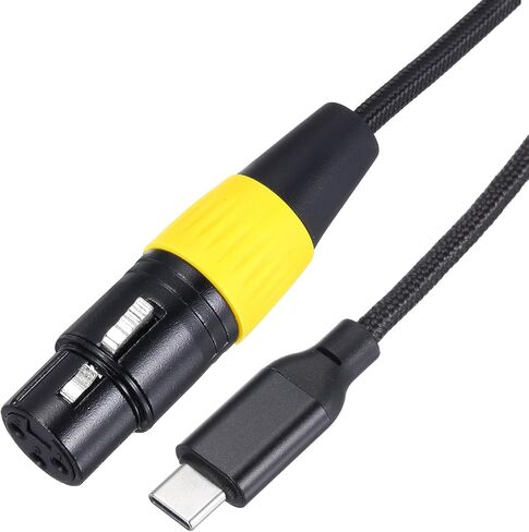 كابل ميكروفون أنثى من MECCANIXITY USB C إلى XLR أنثى، محول موصل سلك أنثى من النوع C إلى XLR للهواتف الذكية اللوحية، 10 أقدام in Kuwait