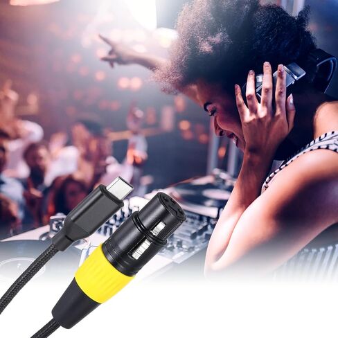 كابل ميكروفون أنثى من MECCANIXITY USB C إلى XLR أنثى، محول موصل سلك أنثى من النوع C إلى XLR للهواتف الذكية اللوحية، 10 أقدام in Kuwait
