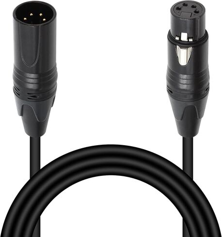 4-Pin XLR to XLR Extension Patch Cable 9.8 Feet,XLR 4 PIN Male to Female Microphone Cord, for Speaker,Microphone and Stage Light(Black,3M) in Saudi Arabia