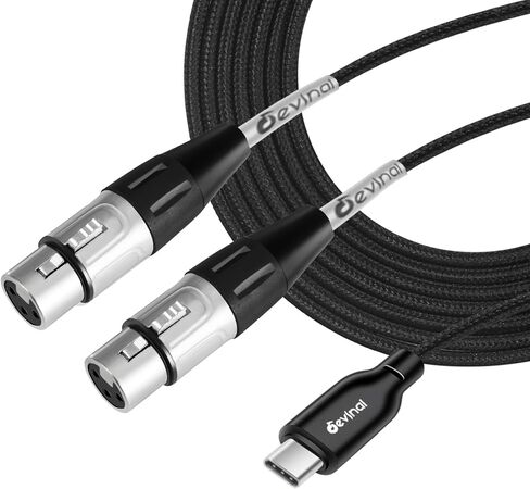 كابل تسجيل Devinal أنثى XLR إلى USB C، كابل إدخال ميكروفون مزدوج غير متوازن XLR أنثى إلى USB من النوع C متوافق مع هاتف Samsung Google Huawei Xiaomi الذكي أو MacBook، إلخ 3.3 قدم in Kuwait