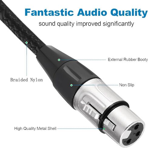 كابل تسجيل Devinal أنثى XLR إلى USB C، كابل إدخال ميكروفون مزدوج غير متوازن XLR أنثى إلى USB من النوع C متوافق مع هاتف Samsung Google Huawei Xiaomi الذكي أو MacBook، إلخ 3.3 قدم in Kuwait