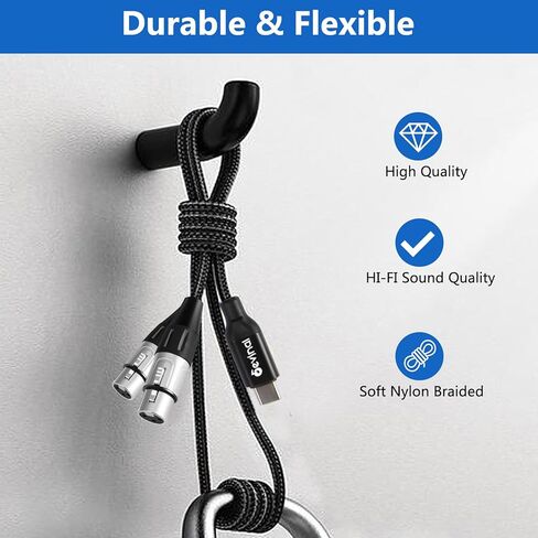 كابل تسجيل Devinal أنثى XLR إلى USB C، كابل إدخال ميكروفون مزدوج غير متوازن XLR أنثى إلى USB من النوع C متوافق مع هاتف Samsung Google Huawei Xiaomi الذكي أو MacBook، إلخ 3.3 قدم in Kuwait