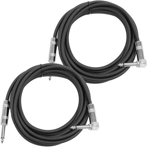 Seismic Audio - SAGC10R-White-2Pack - 2 Pack of 10 Foot White 1/4 Inch TS Right Angle to Straight Guitar Cables 10' Instrument 1/4" Guitar Cords in Saudi Arabia