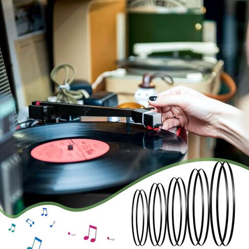 5PCS Record Player Needle Replacement, Turnable Stylus Replacement for Most Victrola Crosley LP ION Vinyl Players Phonograph, with 10PCS Turntable Belt (Red) in Saudi Arabia
