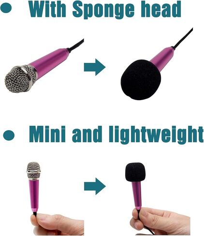 ميكروفون صغير EKDJKK، ميكروفون صوتي صغير محمول للتسجيل الصوتي، قابس 3.5 ملم ميكروفون صغير للغناء، ميكروفون كاريوكي صغير للهاتف المحمول والكمبيوتر المحمول والكمبيوتر المحمول (فضي) in Kuwait