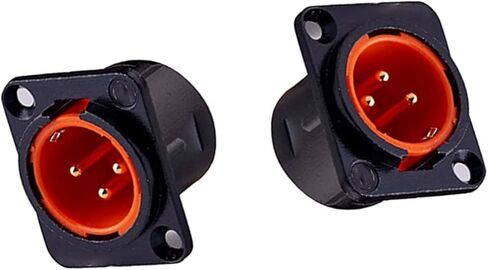 3-Pin XLR أنثى مقبس لوحة معدنية جبل الهيكل ميكروفون الصوت جاك D-نوع موصل محول، حزمة من 4 in Kuwait