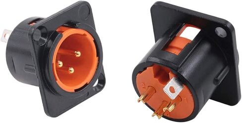 3-Pin XLR أنثى مقبس لوحة معدنية جبل الهيكل ميكروفون الصوت جاك D-نوع موصل محول، حزمة من 4 in Kuwait