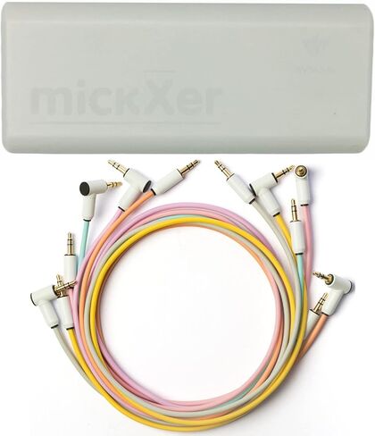 myVolts mickXer مع كابلات الصوت Candycord - خلاط سلبي رمادي بارد بخمسة اتجاهات مع تصفية الضوضاء وحزمة Candycord 6 حزم، مقبس صغير مستقيم بزاوية، 70 سم، خوخي، وردي، أرجواني، رمادي، أخضر، أصفر in Kuwait