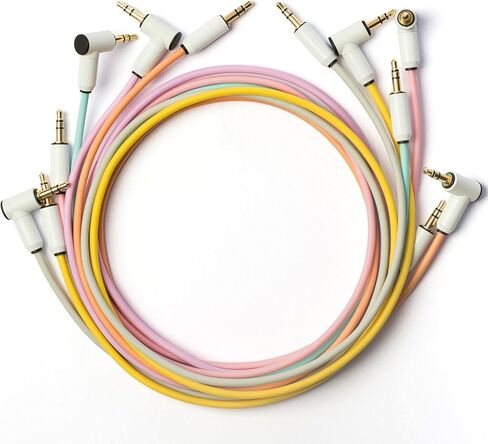 myVolts mickXer مع كابلات الصوت Candycord - خلاط سلبي رمادي بارد بخمسة اتجاهات مع تصفية الضوضاء وحزمة Candycord 6 حزم، مقبس صغير مستقيم بزاوية، 70 سم، خوخي، وردي، أرجواني، رمادي، أخضر، أصفر in Kuwait