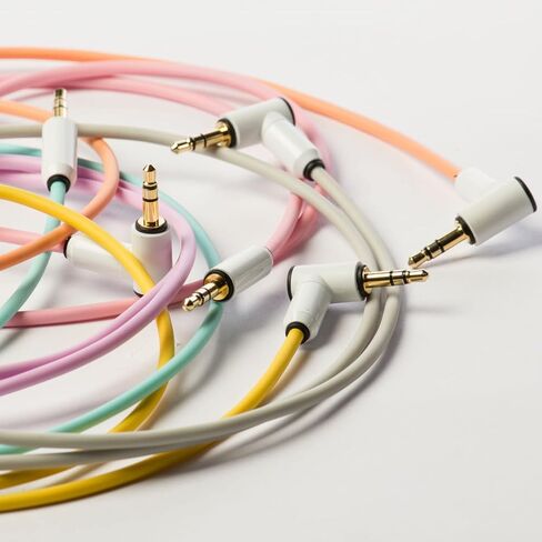 myVolts mickXer مع كابلات الصوت Candycord - خلاط سلبي رمادي بارد بخمسة اتجاهات مع تصفية الضوضاء وحزمة Candycord 6 حزم، مقبس صغير مستقيم بزاوية، 70 سم، خوخي، وردي، أرجواني، رمادي، أخضر، أصفر in Kuwait