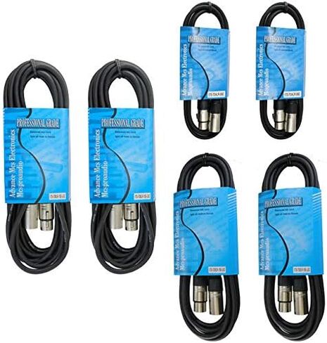 3 دبوس ذكر إلى أنثى XLR ميكروفون حزمة كابلات الصوت التصحيح 6 قدم، 10 قدم، 15 قدم طقم كابل ميكروفون in Kuwait