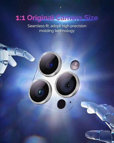Design for iPhone 14 Pro/iPhone 14 Pro Max Camera Lens Protector, [Full Coverage] [HD Night Shooting] 9H Tempered Glass Clear Acrylic Camera Screen Cover for iPhone 14 Pro Max Black Titanium in Saudi Arabia