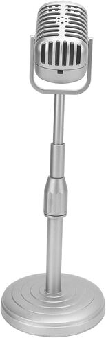 Old Fashion Microphone On Stand,Other Microphone Accessories Simulation Old Fashioned Microphone Model with Stable Base and Support Rod Retro Mic Prop Set for Photography in Saudi Arabia