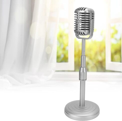Old Fashion Microphone On Stand,Other Microphone Accessories Simulation Old Fashioned Microphone Model with Stable Base and Support Rod Retro Mic Prop Set for Photography in Saudi Arabia