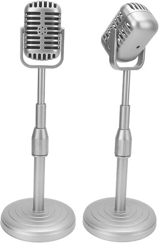 Old Fashion Microphone On Stand,Other Microphone Accessories Simulation Old Fashioned Microphone Model with Stable Base and Support Rod Retro Mic Prop Set for Photography in Saudi Arabia