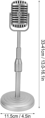 Old Fashion Microphone On Stand,Other Microphone Accessories Simulation Old Fashioned Microphone Model with Stable Base and Support Rod Retro Mic Prop Set for Photography in Saudi Arabia