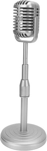 Old Fashion Microphone On Stand,Other Microphone Accessories Simulation Old Fashioned Microphone Model with Stable Base and Support Rod Retro Mic Prop Set for Photography in Saudi Arabia