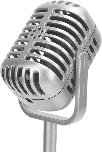 Old Fashion Microphone On Stand,Other Microphone Accessories Simulation Old Fashioned Microphone Model with Stable Base and Support Rod Retro Mic Prop Set for Photography in Saudi Arabia