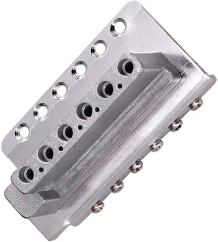 Electric Guitar Bridge Tremolo System Set with 6mm whammy Bar for 6 String Strat Guitar Tailpiece Replacement,Chrome 52.5mm in Saudi Arabia