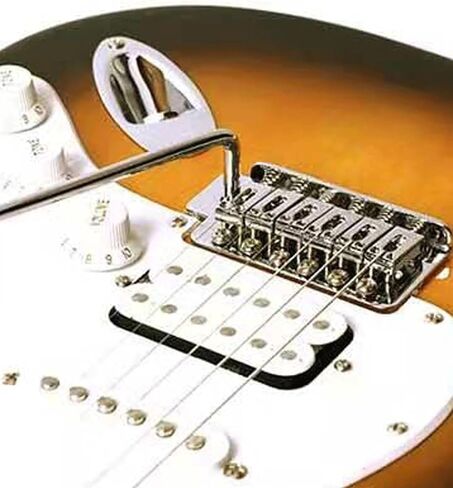 Electric Guitar Bridge Tremolo System Set with 6mm whammy Bar for 6 String Strat Guitar Tailpiece Replacement,Chrome 52.5mm in Saudi Arabia