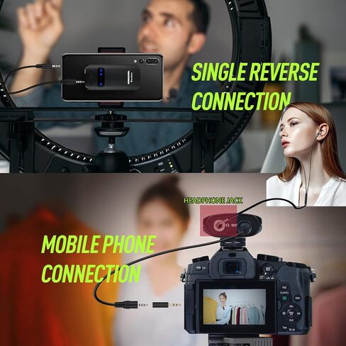 Lapel Microphone Wireless Clip for 115ft Range Lavalier Microphone Wireless Rechargeable of 2-3 Hours Mic Transmitter & Receiver System Used for 5 Hours Work to Video Recording Fitness Instructor in Saudi Arabia