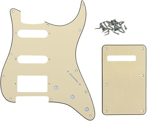 11 Hole Aged White Strat HSS Pickguard Guitar BackPlate Set For Fender US/Mexico Made Standard Stratocaster Guitar Part in Saudi Arabia