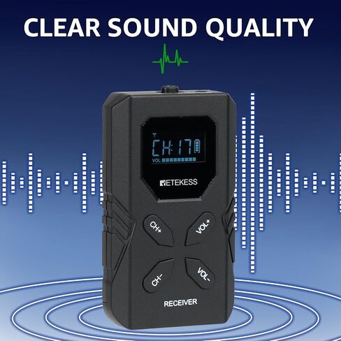 Retekess TT117 Tour Guide System, Simultaneous Interpreting Equipment, Stereo Support, Wireless Tour Guide Voice Audio Transmission System for Court, Factory, School in Saudi Arabia