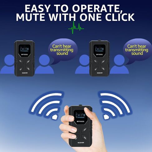 Retekess TT117 Tour Guide System, Simultaneous Interpreting Equipment, Stereo Support, Wireless Tour Guide Voice Audio Transmission System for Court, Factory, School in Saudi Arabia