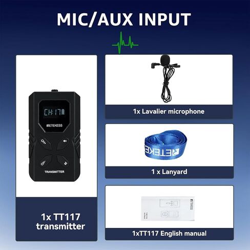 Retekess TT117 Tour Guide System, Simultaneous Interpreting Equipment, Stereo Support, Wireless Tour Guide Voice Audio Transmission System for Court, Factory, School in Saudi Arabia