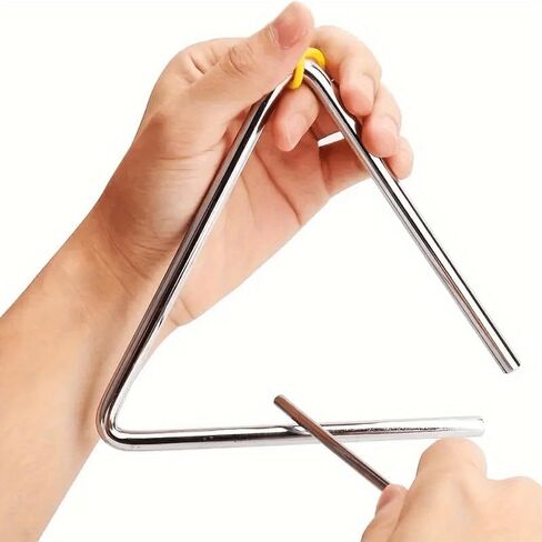 1 Pcs 8 Inch Musical Steel Triangle Hand Percussion Instrument With Striker- Rhythm Steel Triangles Music Instrument (8 inch) in Saudi Arabia