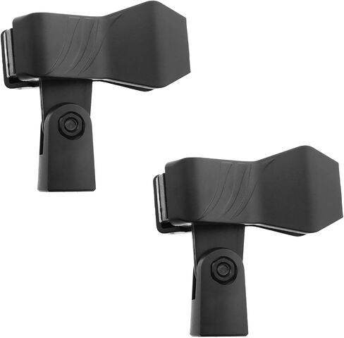 Microphone Butterfly Clip RLECS 2PCS Adjustable Handhold Butterfly Microphone Clip Holder with 5/8inch Male to 3/8inch Female Nut Adapters for Handhold Microphone, Mic Clip Holder in Saudi Arabia