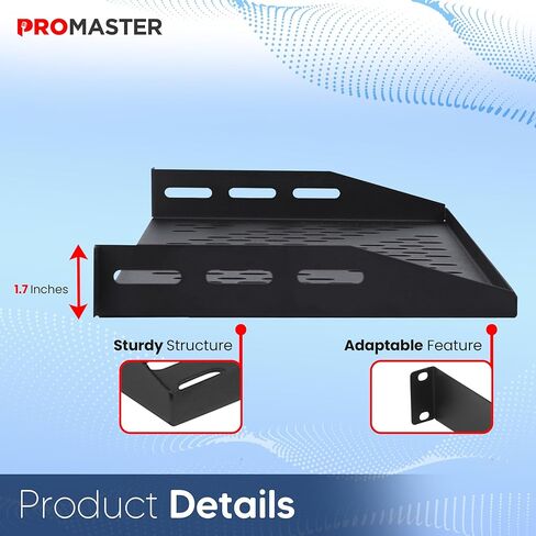 أرفف ProMaster 2-Pack مقاس 19 بوصة 1U: حامل عالمي لرفوف الخادم مقاس 19 بوصة، وتدفق هواء ثابت، وبنية شديدة التحمل، وعمق 10 بوصة، وحجم الدرج 19 بوصة × 10 بوصة × 1.7 بوصة. (العنصر: 10.63 × 2.56 × 19 بوصة .69 بوصة) in Kuwait