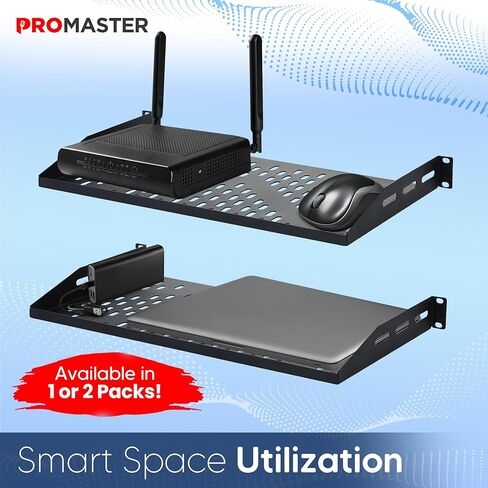 أرفف ProMaster 2-Pack مقاس 19 بوصة 1U: حامل عالمي لرفوف الخادم مقاس 19 بوصة، وتدفق هواء ثابت، وبنية شديدة التحمل، وعمق 10 بوصة، وحجم الدرج 19 بوصة × 10 بوصة × 1.7 بوصة. (العنصر: 10.63 × 2.56 × 19 بوصة .69 بوصة) in Kuwait