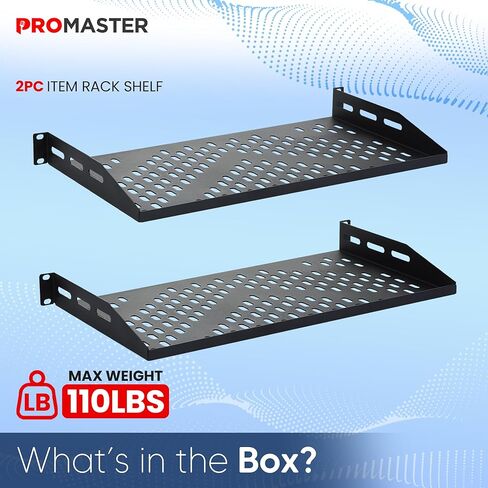 أرفف ProMaster 2-Pack مقاس 19 بوصة 1U: حامل عالمي لرفوف الخادم مقاس 19 بوصة، وتدفق هواء ثابت، وبنية شديدة التحمل، وعمق 10 بوصة، وحجم الدرج 19 بوصة × 10 بوصة × 1.7 بوصة. (العنصر: 10.63 × 2.56 × 19 بوصة .69 بوصة) in Kuwait