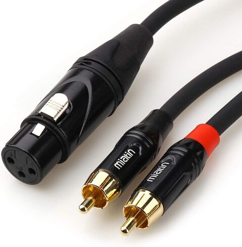 كابل ميكروفون مزدوج غير متوازن RCA إلى XLR ذكر Y، كابل سلك محول XLR ذكر إلى 2RCA ذكر Y 3 أمتار/10 أقدام in Saudi Arabia