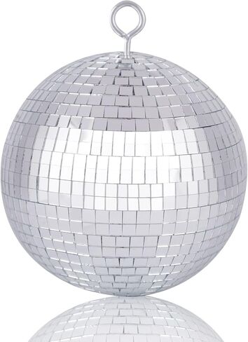 Mirror Disco Ball, 6 Inch Silver Small Reflective Mirror Ball Hanging Ornament for Birthday Wedding Party Christmas Decor, Reflective Stage Decoration Disco Mirror Ball Ornaments in Saudi Arabia