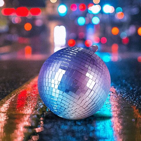Mirror Disco Ball, 6 Inch Silver Small Reflective Mirror Ball Hanging Ornament for Birthday Wedding Party Christmas Decor, Reflective Stage Decoration Disco Mirror Ball Ornaments in Saudi Arabia