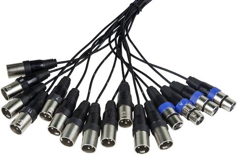 Monoprice 20-Channel Snake & 16 XLR x 4 TRS Stage Box - مع 16 وصلة للأسفل و4 وصلات للأعلى، 100 قدم، أسود in Saudi Arabia