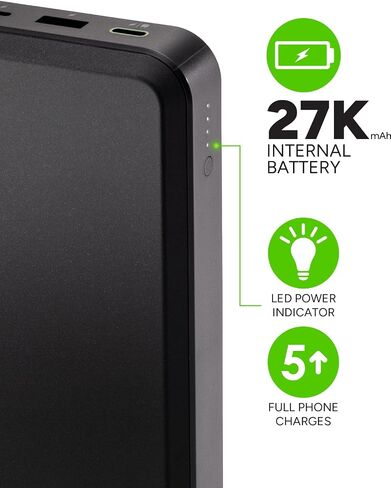 mophie powerstation prime10 - Portable Power Bank with 10,000mAh Internal Battery, 18W USB-C PD Fast Charging, Charge 3 Devices Simultaneously, LED Power Indicator in Kuwait