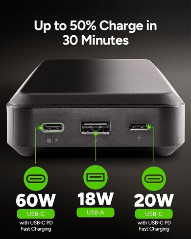 mophie powerstation prime10 - Portable Power Bank with 10,000mAh Internal Battery, 18W USB-C PD Fast Charging, Charge 3 Devices Simultaneously, LED Power Indicator in Kuwait